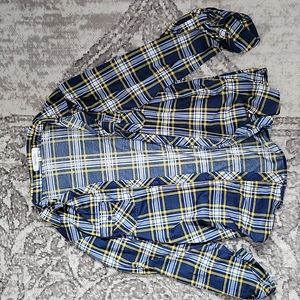 Eden & Olivia flannel blue and yellow